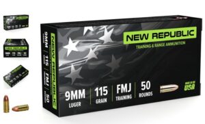 New Republic Training and Range 9mm Ammo 115 Grain Full Metal Jacket 500